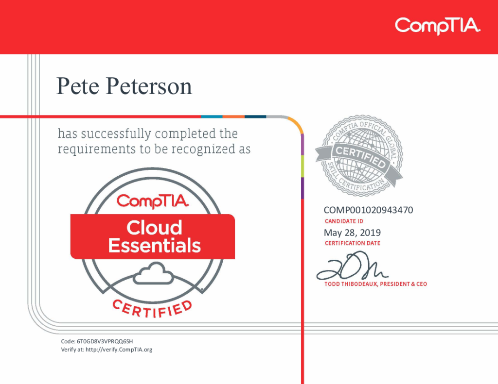CompTIA's Cloud Essentials Certificate