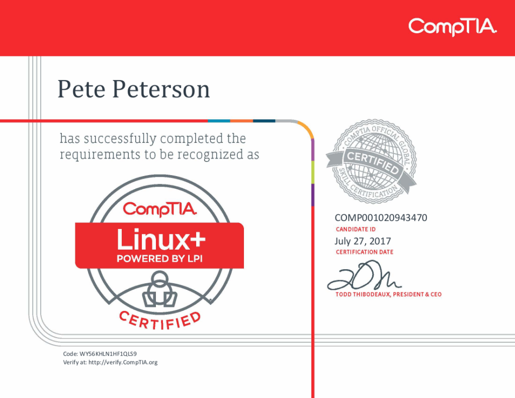 CompTIA Linux  PETERSON ASSOCIATES INC